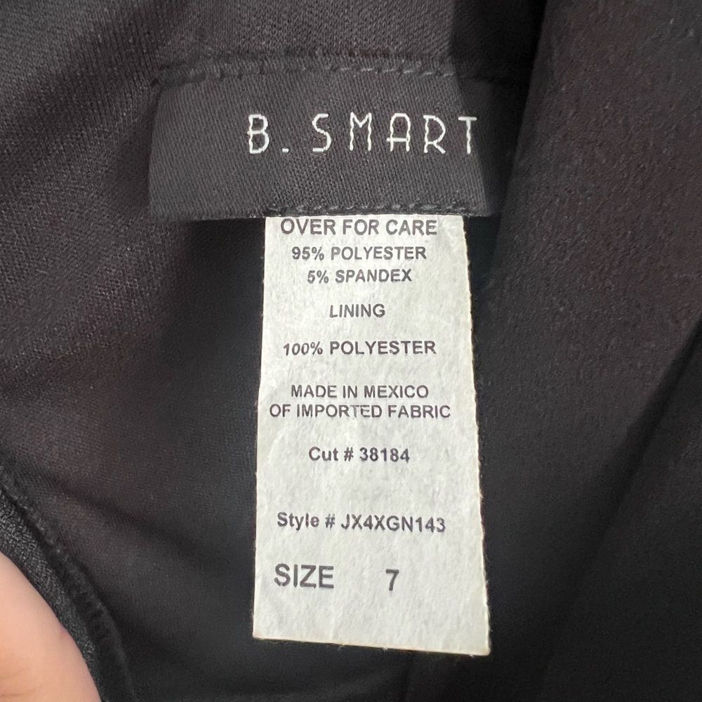 B. Smart Juniors 7 Black Polyester Sleeveless‎ Mini Dress - Picture 3 of 3